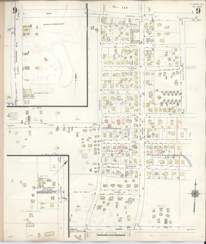 Sanborn Fire Insurance Map from Kilgore, Gregg County, Texas (1950), Sheet #0009 - Historic Sanborn Fire Insurance Map Print, vintage old map wall art, antique decor, genealogy gift, Texas Texas map
