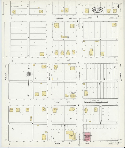 Sanborn Fire Insurance Map from Olney, Young County, Texas (1921), Sheet #0004 - Historic Sanborn Fire Insurance Map Print, vintage old map wall art, antique decor, genealogy gift, Texas Texas map