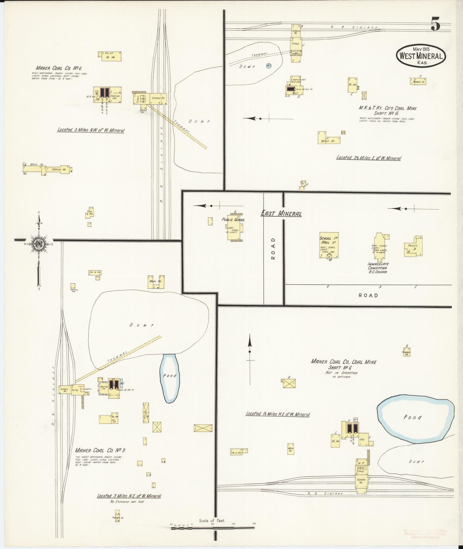 Sanborn Fire Insurance Map from West Mineral, Cherokee County, Kansas (1915), Sheet #0005 - Historic Sanborn Fire Insurance Map Print, vintage old map wall art, antique decor, genealogy gift, Kansas Kansas map