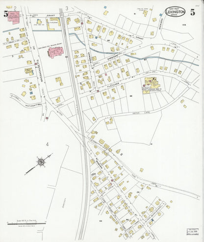 Sanborn Fire Insurance Map from Lexington, Middlesex County, Massachusetts (1927), Sheet #0005 - Complete Map Set gallery image, historic Sanborn map, vintage wall art, Massachusetts Massachusetts