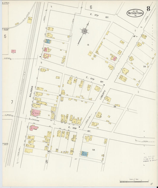 Sanborn Fire Insurance Map from Watsontown, Northumberland County, Pennsylvania (1912), Sheet #0008 - Historic Sanborn Fire Insurance Map Print, vintage old map wall art, antique decor, genealogy gift, Pennsylvania Pennsylvania map