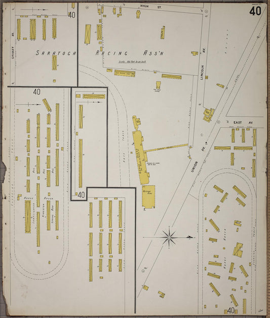 Sanborn Fire Insurance Map from Saratoga, Saratoga County, New York (1900), Sheet #0040 - Historic Sanborn Fire Insurance Map Print, vintage old map wall art, antique decor, genealogy gift, New York New York map