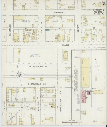 Sanborn Fire Insurance Map from Cuero, De Witt County, Texas (1891), Sheet #0003 - Complete Map Set gallery image, historic Sanborn map, vintage wall art, Texas Texas