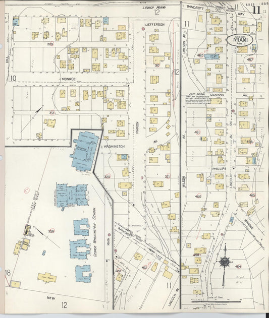 Sanborn Fire Insurance Map from Miami, Gila County, Arizona (1948), Sheet #0011 - Historic Sanborn Fire Insurance Map Print, vintage old map wall art, antique decor, genealogy gift, Arizona Arizona map