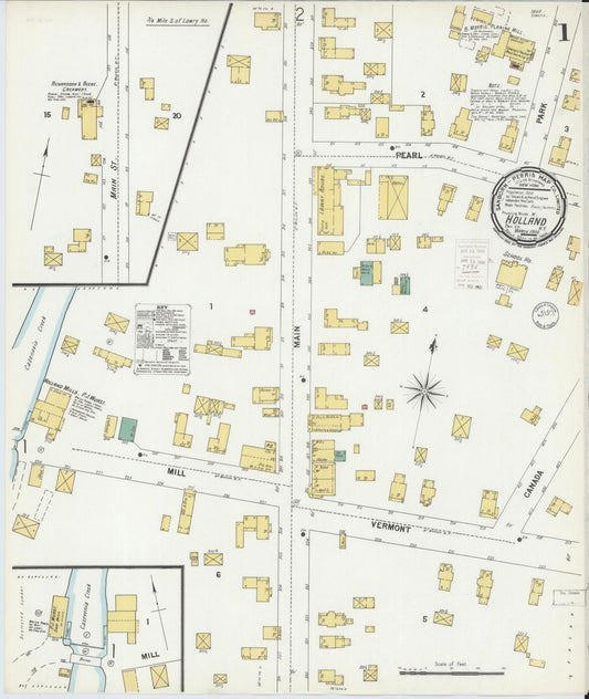 Sanborn Fire Insurance Map from Holland, Erie County, New York (1900), Sheet #0001 - Complete Map Set gallery image, historic Sanborn map, vintage wall art, New York New York