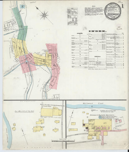 Sanborn Fire Insurance Map from Deadwood, Lawrence County, South Dakota (1897), Sheet #0001 - Complete Map Set gallery image, historic Sanborn map, vintage wall art, South Dakota South Dakota