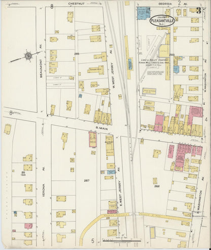 Sanborn Fire Insurance Map from Pleasantville, Atlantic County, New Jersey (1917), Sheet #0003 - Complete Map Set gallery image, historic Sanborn map, vintage wall art, New Jersey New Jersey