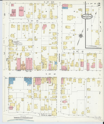 Sanborn Fire Insurance Map from Manchester, Adams County, Ohio (1912), Sheet #0002 - Complete Map Set gallery image, historic Sanborn map, vintage wall art, Ohio Ohio