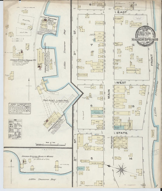 Sanborn Fire Insurance Map from Harbor Springs, Emmet County, Michigan. (1884) – Historic Sanborn Fire Insurance Map Print