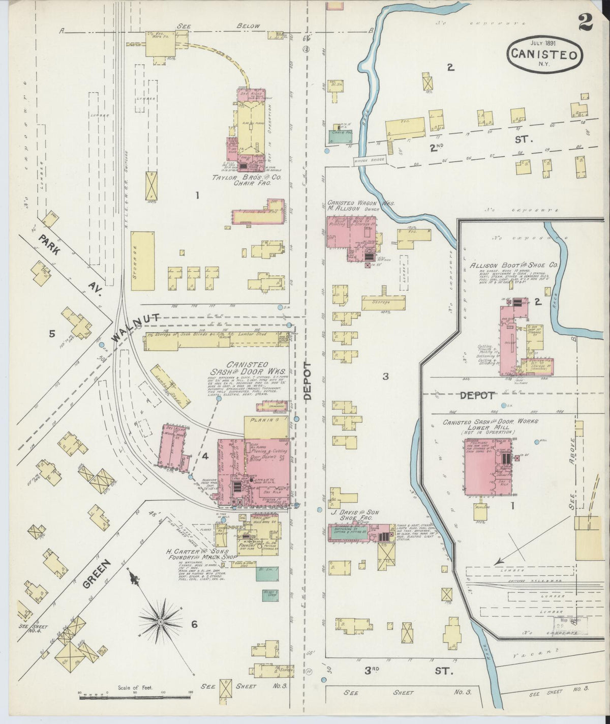 Sanborn Fire Insurance Map from Canisteo, Steuben County, New York (1891), Sheet #0002 - Complete Map Set gallery image, historic Sanborn map, vintage wall art, New York New York