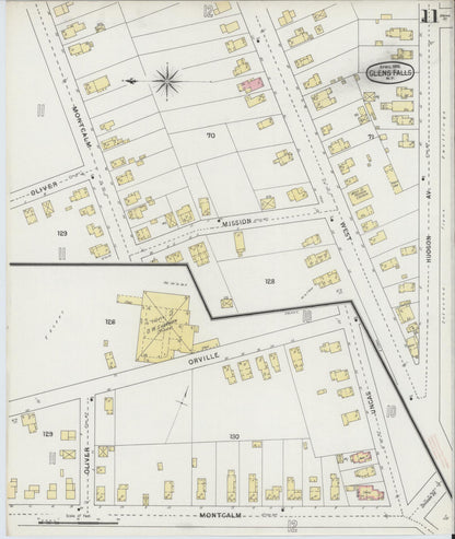 Sanborn Fire Insurance Map from Glens Falls, Warren County, New York (1895), Sheet #0011 - Complete Map Set gallery image, historic Sanborn map, vintage wall art, New York New York