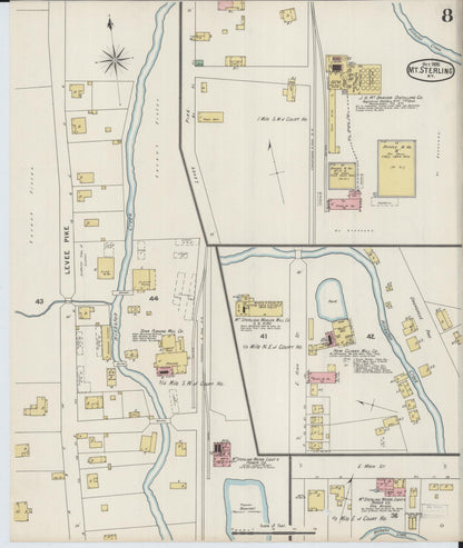 Sanborn Fire Insurance Map from Mount Sterling, Montgomery County, Kentucky (1895), Sheet #0008 - Complete Map Set gallery image, historic Sanborn map, vintage wall art, Kentucky Kentucky