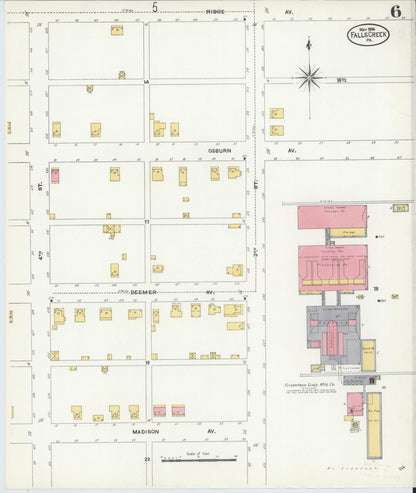 Sanborn Fire Insurance Map from Falls Creek, Jefferson And Clearfield Counties, Pennsylvania (1906), Sheet #0006 - Complete Map Set gallery image, historic Sanborn map, vintage wall art, Pennsylvania Pennsylvania