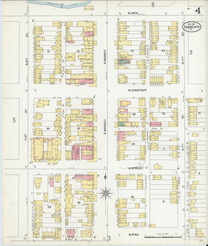 Sanborn Fire Insurance Map from Shamokin, Northumberland County, Pennsylvania (1901), Sheet #0004 - Historic Sanborn Fire Insurance Map Print, vintage old map wall art, antique decor, genealogy gift, Pennsylvania Pennsylvania map