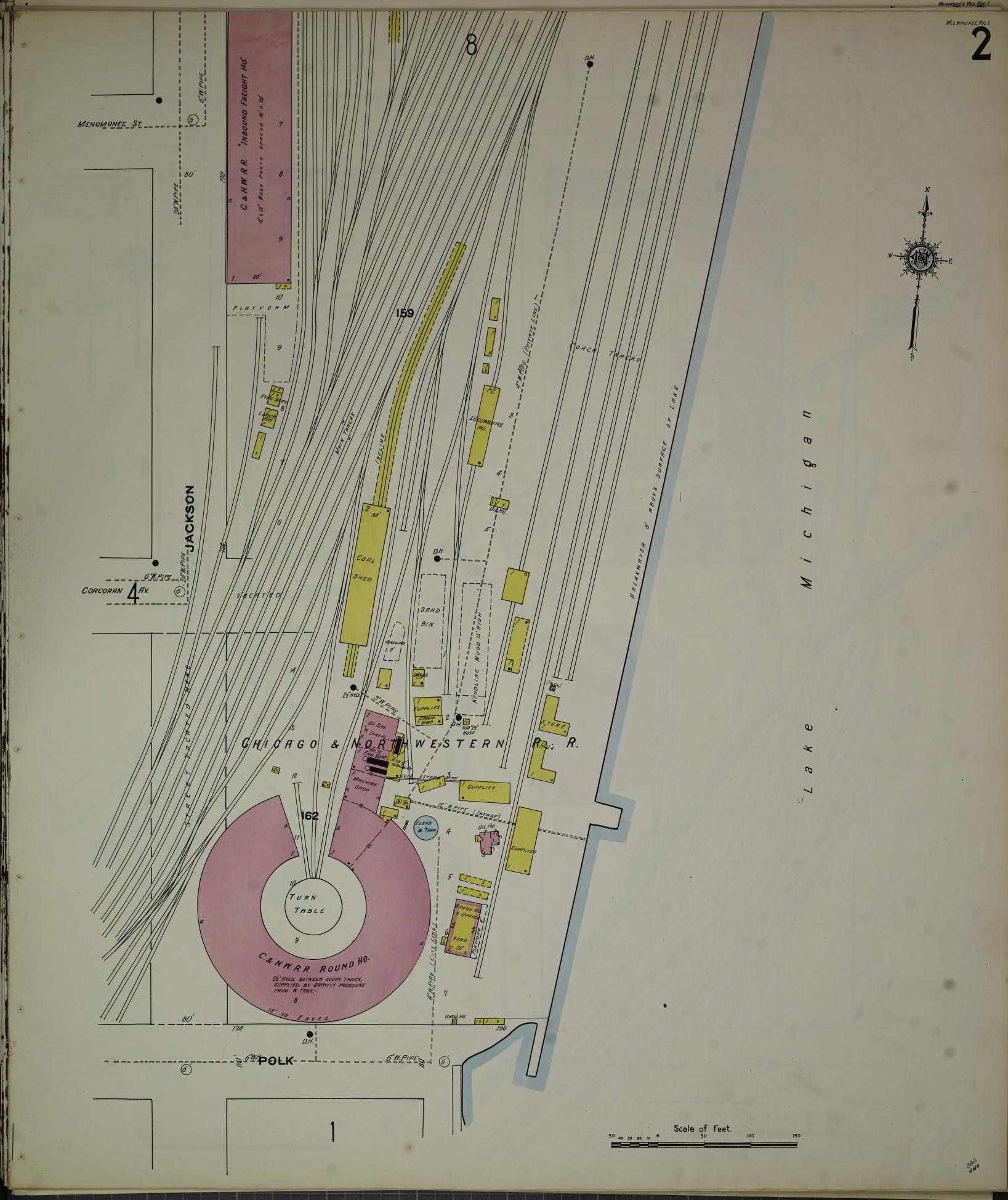 Sanborn Fire Insurance Map from Milwaukee, Milwaukee County, Wisconsin (1910), Sheet #0002 - Complete Map Set gallery image, historic Sanborn map, vintage wall art, Wisconsin Wisconsin