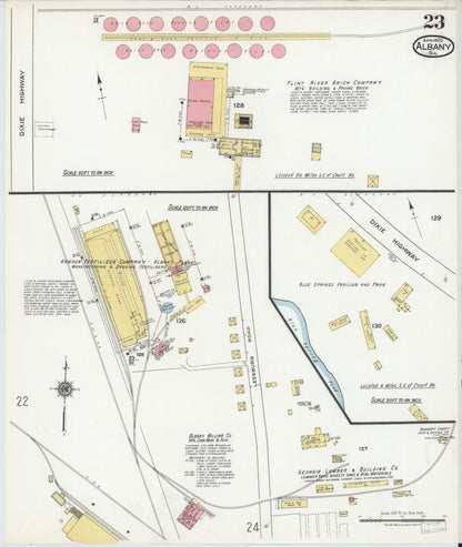 Sanborn Fire Insurance Map from Albany, Dougherty County, Georgia (1920), Sheet #0023 - Complete Map Set gallery image, historic Sanborn map, vintage wall art, Georgia Georgia
