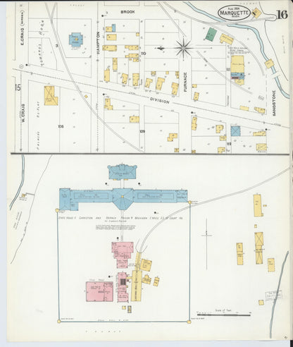 Sanborn Fire Insurance Map from Marquette, Marquette County, Michigan (1904), Sheet #0016 - Complete Map Set gallery image, historic Sanborn map, vintage wall art, Michigan Michigan