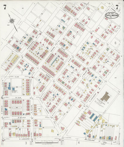 Sanborn Fire Insurance Map from Shillington, Berks County, Pennsylvania (1928), Sheet #0007 - Complete Map Set gallery image, historic Sanborn map, vintage wall art, Pennsylvania Pennsylvania