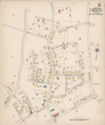 Sanborn Fire Insurance Map from Beckley, Raleigh County, West Virginia (1922), Sheet #0006 - Complete Map Set gallery image, historic Sanborn map, vintage wall art, West Virginia West Virginia