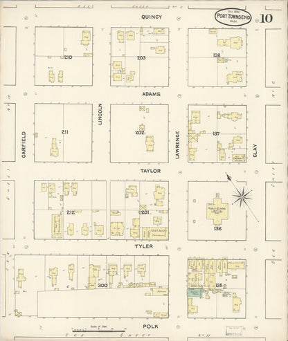 Sanborn Fire Insurance Map from Port Townsend, Jefferson County, Washington (1890), Sheet #0010 - Complete Map Set gallery image, historic Sanborn map, vintage wall art, Washington Washington