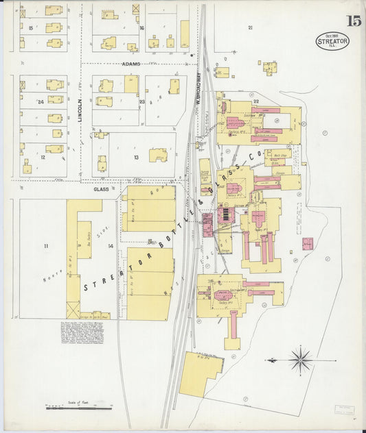 Sanborn Fire Insurance Map from Streator, La Salle County, Illinois (1901), Sheet #0015 - Historic Sanborn Fire Insurance Map Print, vintage old map wall art, antique decor, genealogy gift, Illinois Illinois map