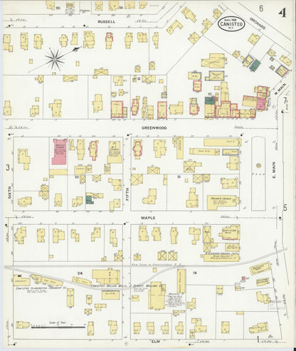 Sanborn Fire Insurance Map from Canisteo, Steuben County, New York (1909), Sheet #0004 - Complete Map Set gallery image, historic Sanborn map, vintage wall art, New York New York