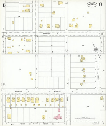 Sanborn Fire Insurance Map from Montebello, Los Angeles County, California (1925), Sheet #0008 - Complete Map Set gallery image, historic Sanborn map, vintage wall art, California California