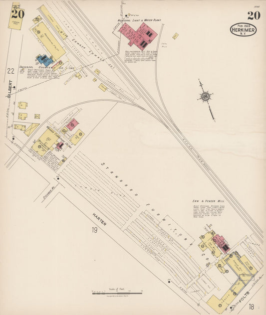 Sanborn Fire Insurance Map from Herkimer, Herkimer County, New York (1923), Sheet #0020 - Historic Sanborn Fire Insurance Map Print, vintage old map wall art, antique decor, genealogy gift, New York New York map