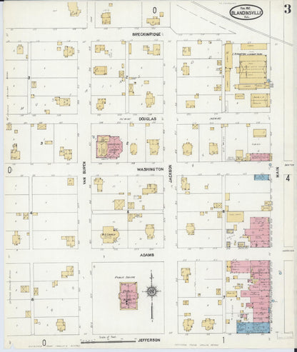 Sanborn Fire Insurance Map from Blandinsville, Mcdonough County, Illinois (1912), Sheet #0003 - Historic Sanborn Fire Insurance Map Print, vintage old map wall art, antique decor, genealogy gift, Illinois Illinois map
