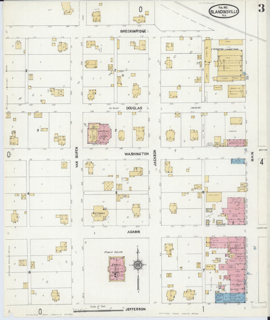 Sanborn Fire Insurance Map from Blandinsville, Mcdonough County, Illinois (1912), Sheet #0003 - Historic Sanborn Fire Insurance Map Print, vintage old map wall art, antique decor, genealogy gift, Illinois Illinois map