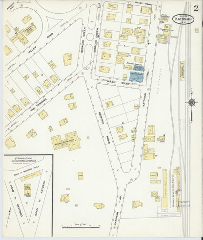 Sanborn Fire Insurance Map from Katonah, Westchester County, New York (1910), Sheet #0002 - Complete Map Set gallery image, historic Sanborn map, vintage wall art, New York New York