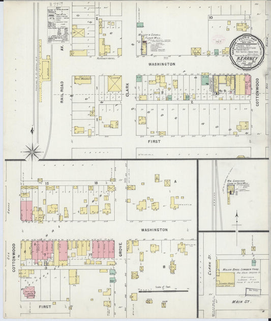 Sanborn Fire Insurance Map from Kearney, Clay County, Missouri (1896), Sheet #0001 - Historic Sanborn Fire Insurance Map Print, vintage old map wall art, antique decor, genealogy gift, Missouri Missouri map