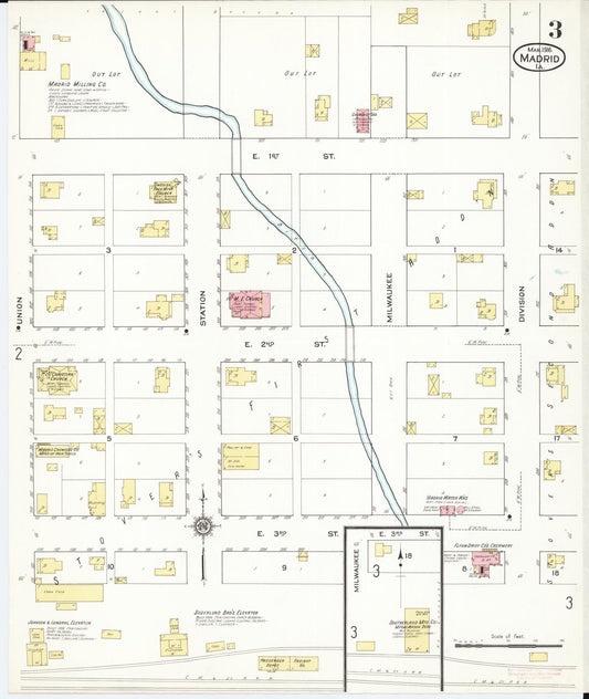Sanborn Fire Insurance Map from Madrid, Boone County, Iowa (1916), Sheet #0003 - Historic Sanborn Fire Insurance Map Print, vintage old map wall art