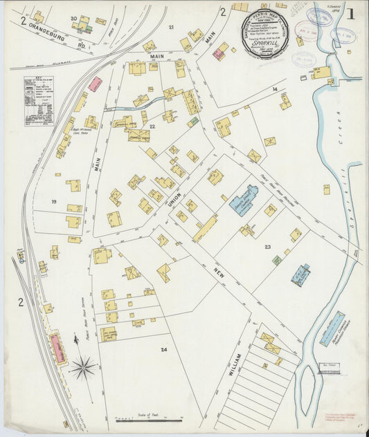 Sanborn Fire Insurance Map from Sparkill, Rockland County, New York (1898), Sheet #0001 - Complete Map Set gallery image, historic Sanborn map, vintage wall art, New York New York