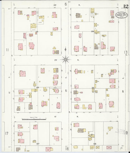 Sanborn Fire Insurance Map from Provo, Utah County, Utah (1908), Sheet #0012 - Complete Map Set gallery image, historic Sanborn map, vintage wall art, Provo Utah