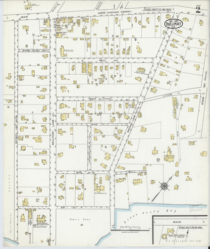 Sanborn Fire Insurance Map from Bellport, Suffolk County, New York (1920), Sheet #0002 - Complete Map Set gallery image, historic Sanborn map, vintage wall art, New York New York