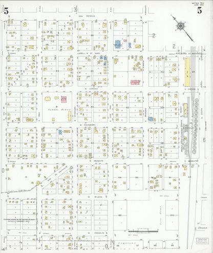 Sanborn Fire Insurance Map from Mathis, San Patricio County, Texas (1950), Sheet #0005 - Complete Map Set gallery image, historic Sanborn map, vintage wall art, Texas Texas
