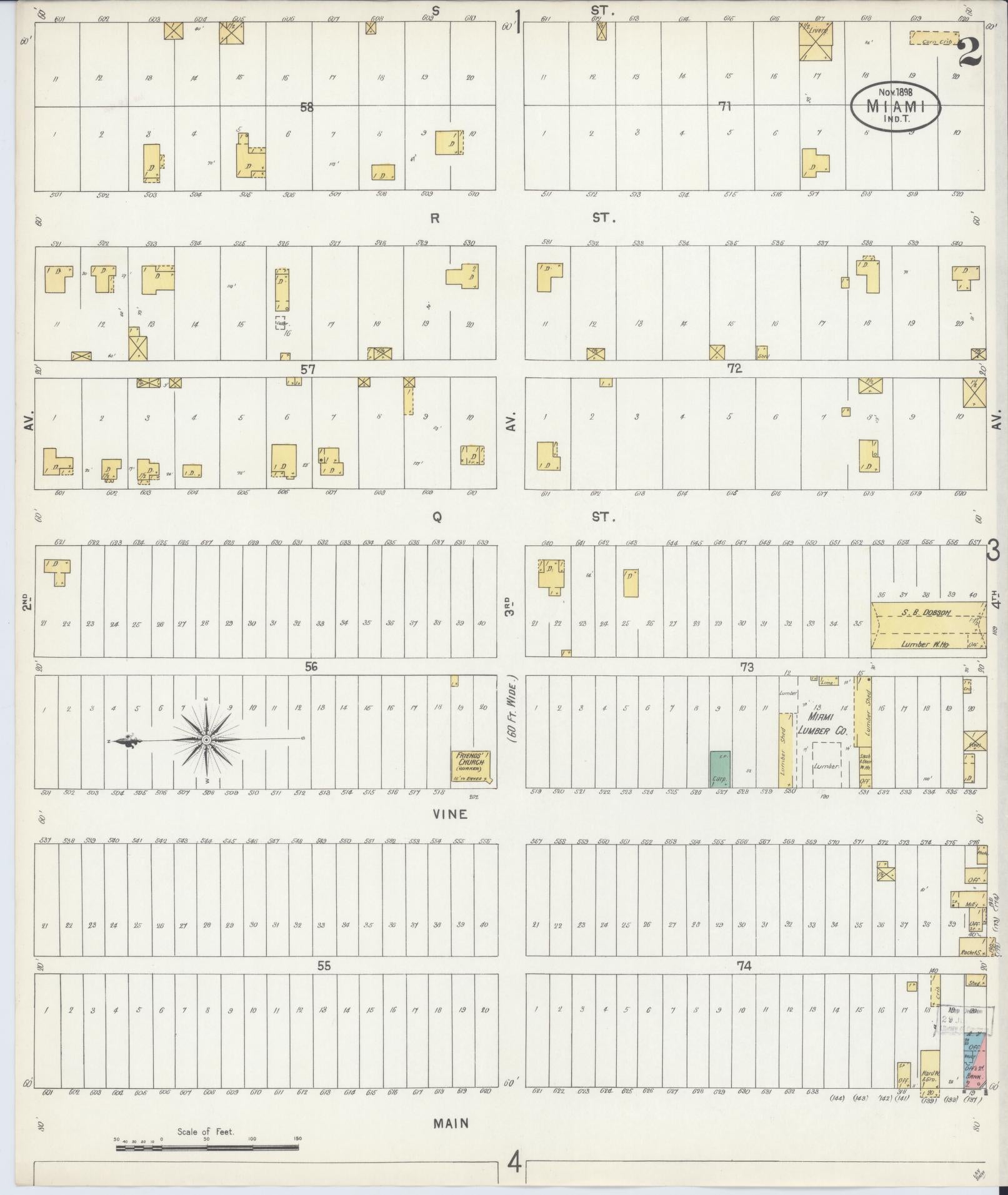 Sanborn Fire Insurance Map from Miami, Ottawa County, Oklahoma (1898), Sheet #0002 - Complete Map Set gallery image, historic Sanborn map, vintage wall art, Oklahoma Oklahoma