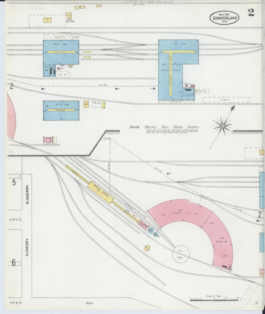 Sanborn Fire Insurance Map from Grand Island, Hall County, Nebraska (1905), Sheet #0002 - Historic Sanborn Fire Insurance Map Print, vintage old map wall art, antique decor, genealogy gift, Nebraska Nebraska map
