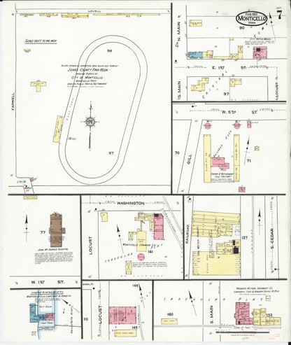 Sanborn Fire Insurance Map from Monticello, Jones County, Iowa (1921), Sheet #0007 - Historic Sanborn Fire Insurance Map Print, vintage old map wall art