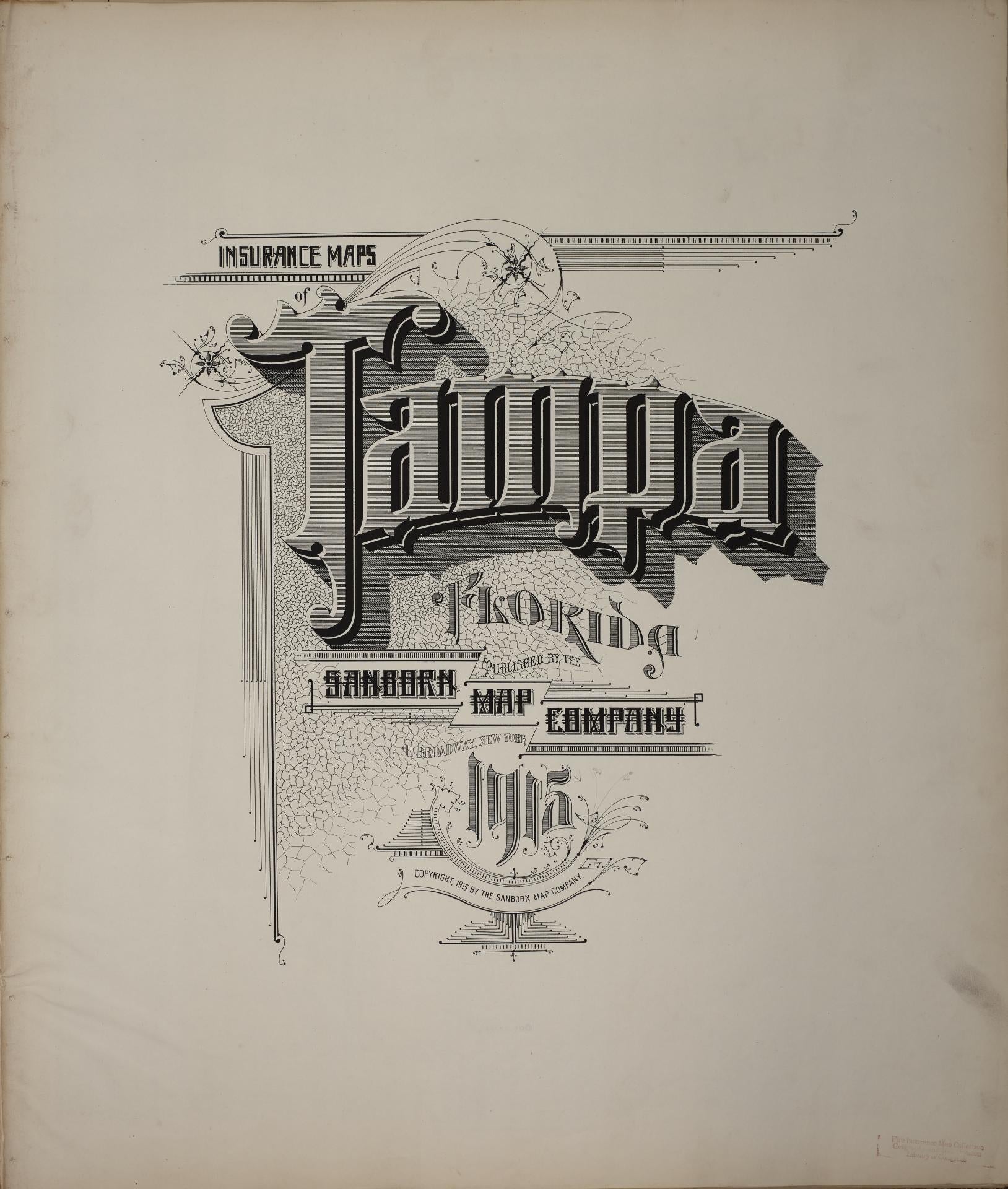 Sanborn Fire Insurance Map from Tampa, Hillsborough County, Florida. (1915) – Historic Sanborn Fire Insurance Map Print