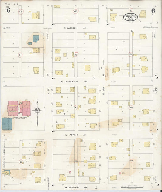 Sanborn Fire Insurance Map from Stigler, Haskell County, Oklahoma (1941), Sheet #0006 - Historic Sanborn Fire Insurance Map Print, vintage old map wall art, antique decor, genealogy gift, Oklahoma Oklahoma map