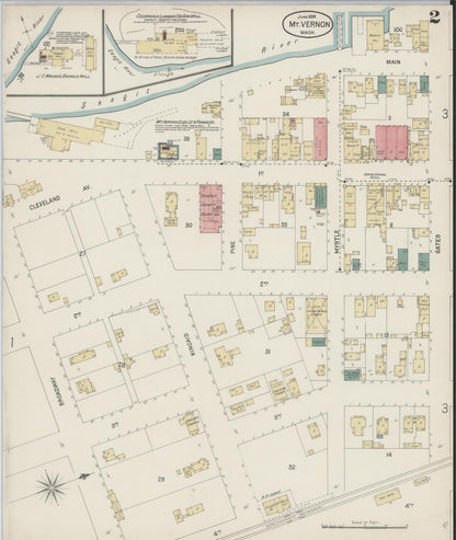 Sanborn Fire Insurance Map from Mount Vernon, Skagit County, Washington (1899), Sheet #0002 - Complete Map Set gallery image, historic Sanborn map, vintage wall art, Washington Washington