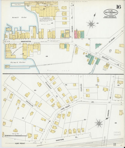 Sanborn Fire Insurance Map from South Norwalk, Fairfield County, Connecticut (1906), Sheet #0016 - Complete Map Set gallery image, historic Sanborn map, vintage wall art, Connecticut Connecticut