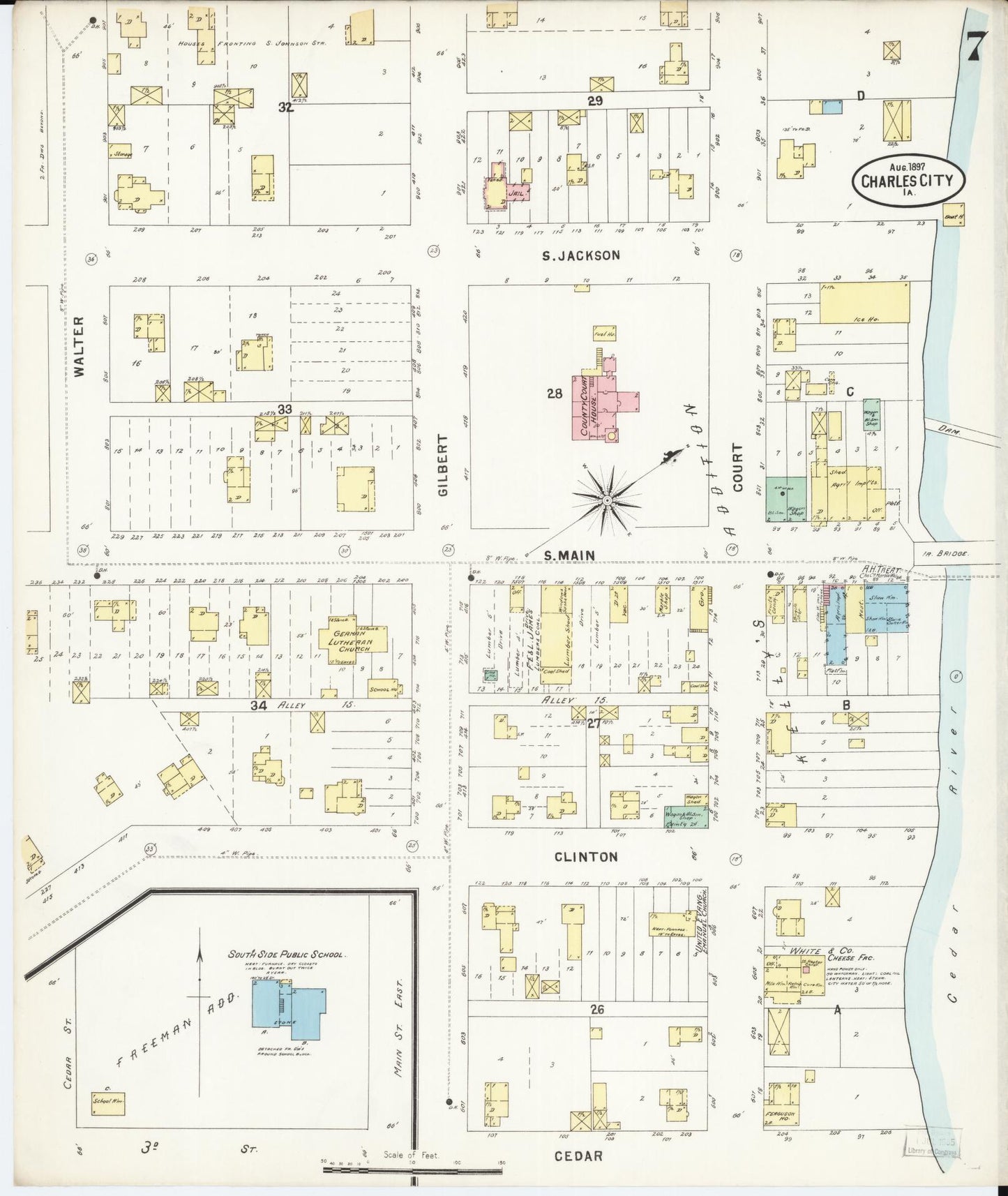Sanborn Fire Insurance Map from Charles City, Floyd County, Iowa (1897), Sheet #0007 - Historic Sanborn Fire Insurance Map Print