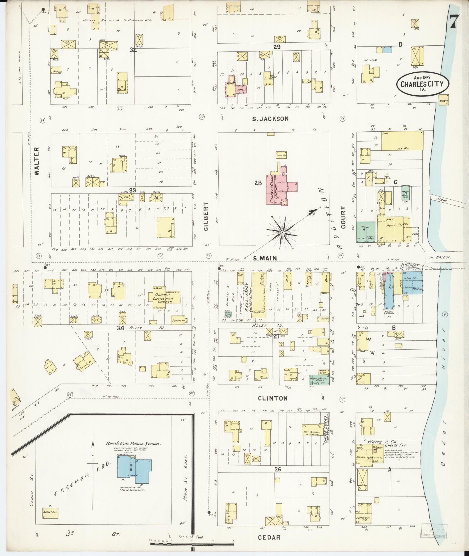 Sanborn Fire Insurance Map from Charles City, Floyd County, Iowa (1897), Sheet #0007 - Historic Sanborn Fire Insurance Map Print