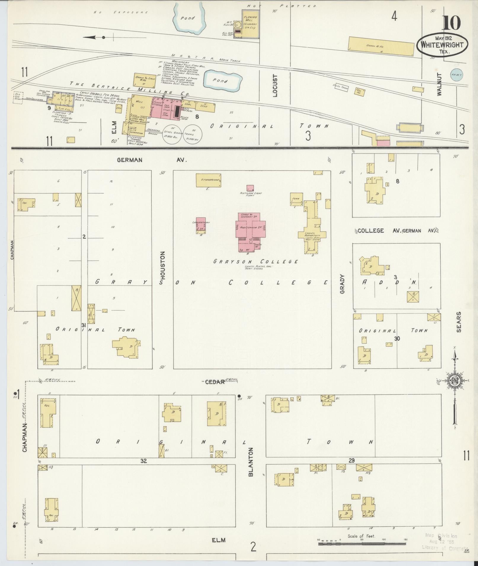 Sanborn Fire Insurance Map from Whitewright, Grayson County, Texas (1912), Sheet #0010 - Historic Sanborn Fire Insurance Map Print, vintage old map wall art, antique decor, genealogy gift, Texas Texas map