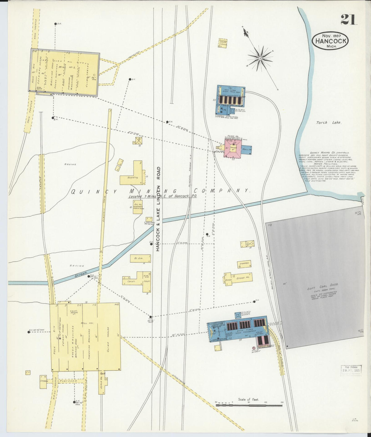 Sanborn Fire Insurance Map from Hancock, Houghton County, Michigan (1907), Sheet #0021 - Complete Map Set gallery image, historic Sanborn map, vintage wall art, Michigan Michigan