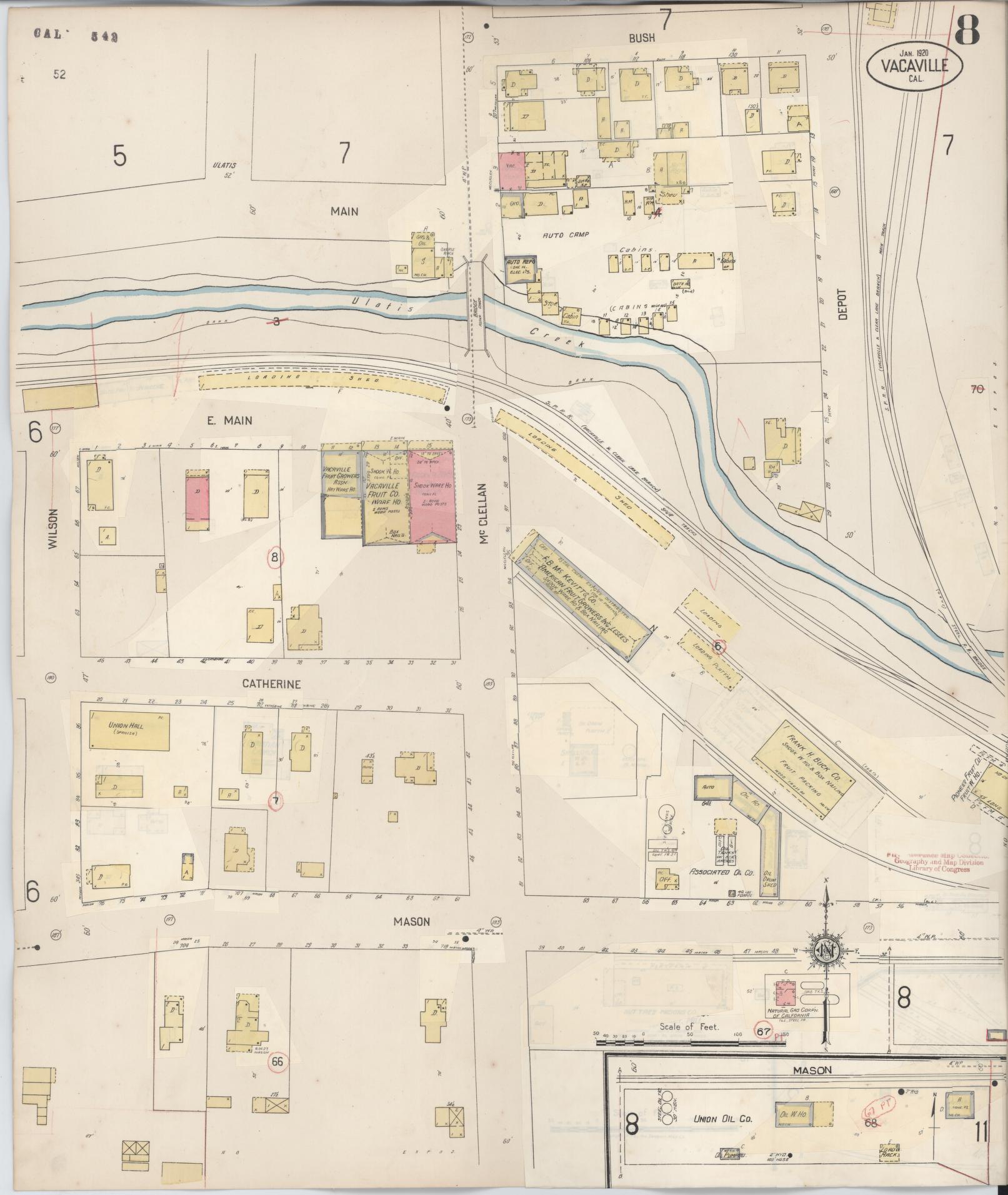 Sanborn Fire Insurance Map from Vacaville, Solano County, California (1941), Sheet #0008 - Complete Map Set gallery image, historic Sanborn map, vintage wall art, California California