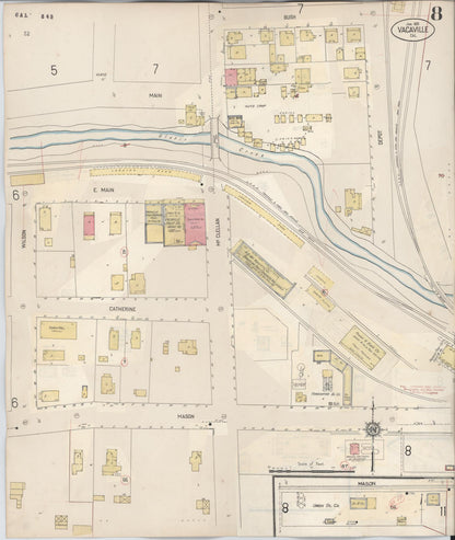 Sanborn Fire Insurance Map from Vacaville, Solano County, California (1941), Sheet #0008 - Complete Map Set gallery image, historic Sanborn map, vintage wall art, California California